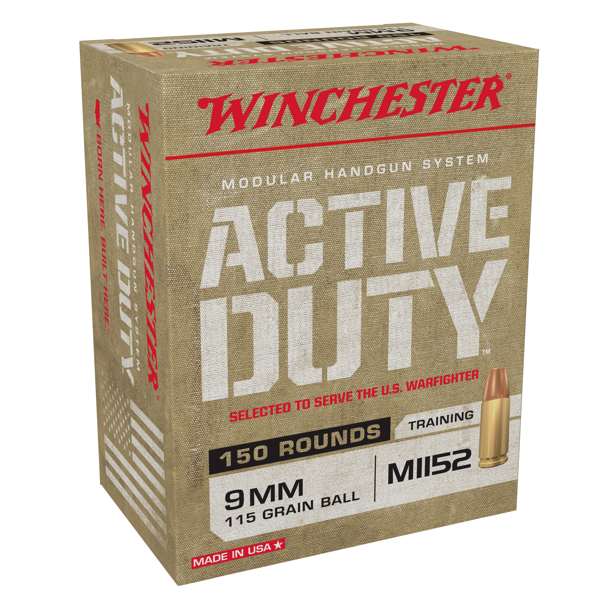 Winchester Luger Flat Active Duty FMJ Ammo