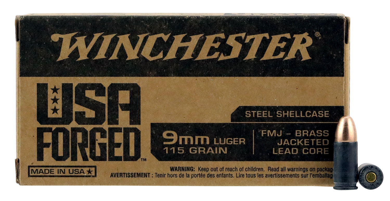 9mm Ammo - Winchester Ammo USA Forged Luger With Steel Case FMJ Winchester USA Forged Luger With Steel Case FMJ Ammo