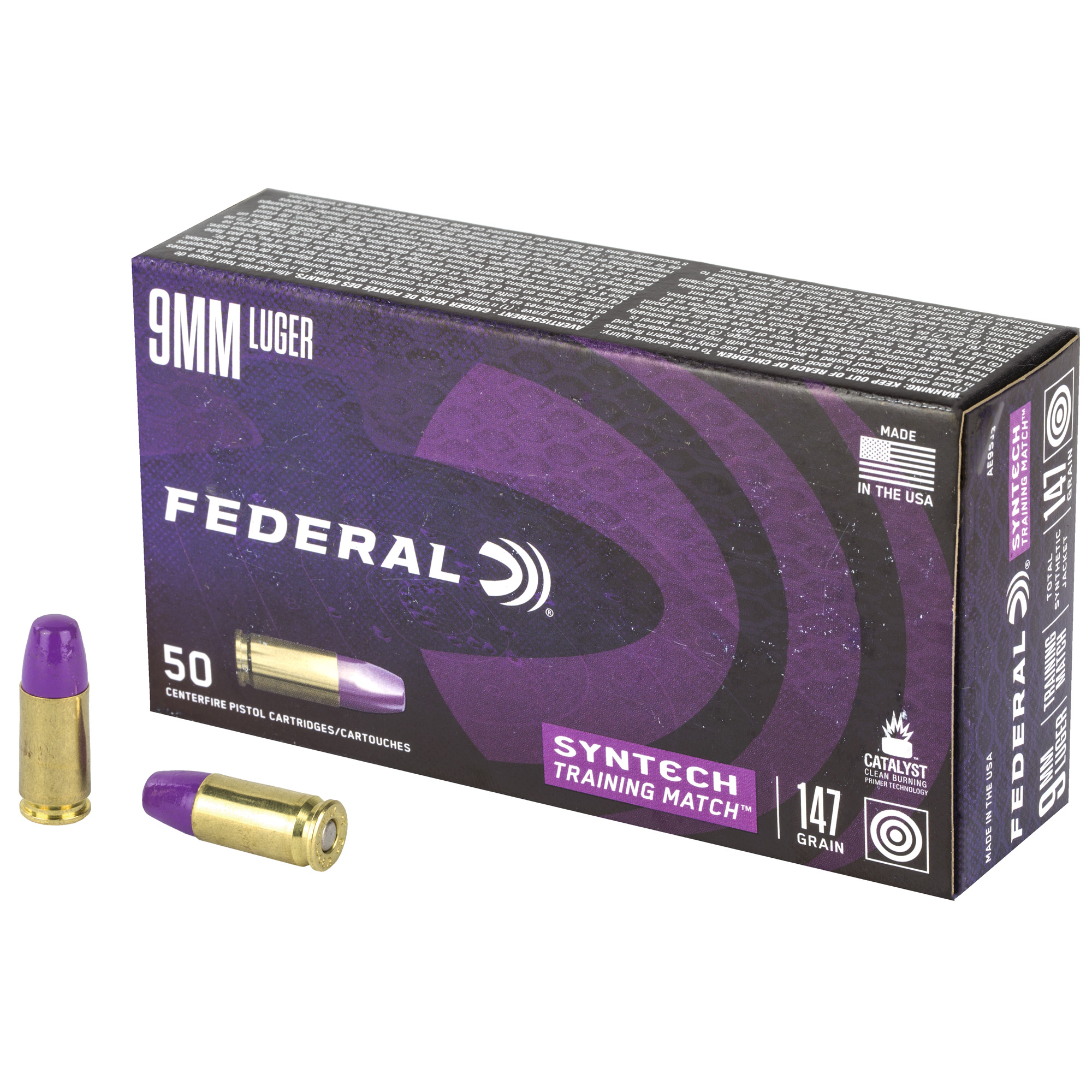 9mm Ammo - Federal American Eagle Total Synthetic Jacket Federal American Eagle Total Synthetic Jacket Ammo