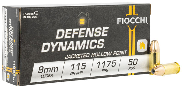 9mm Ammo - Bulk Fiocchi Defense Dynamics Luger JHP Bulk Fiocchi Defense Dynamics Luger JHP Ammo
